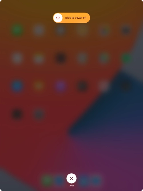 Press and drag the power off icon right. Press and drag the power off icon right.