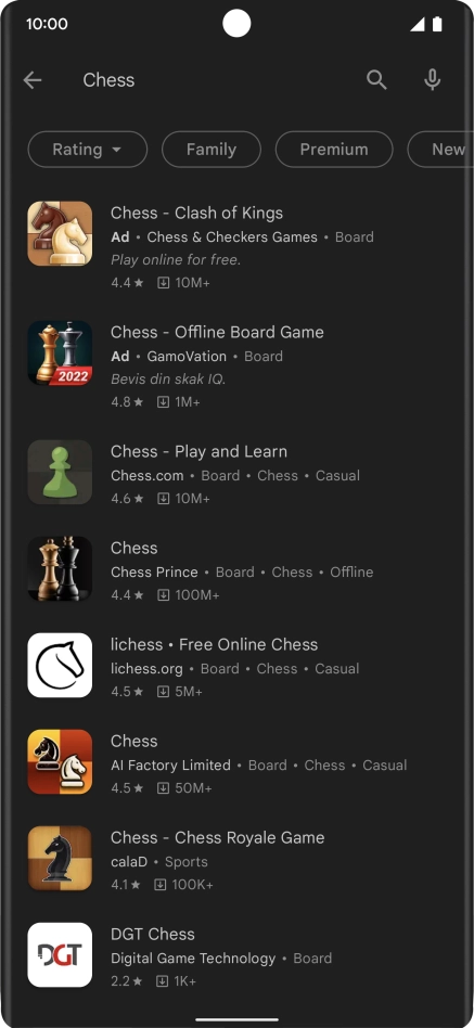 Press the required app. Press the required app.