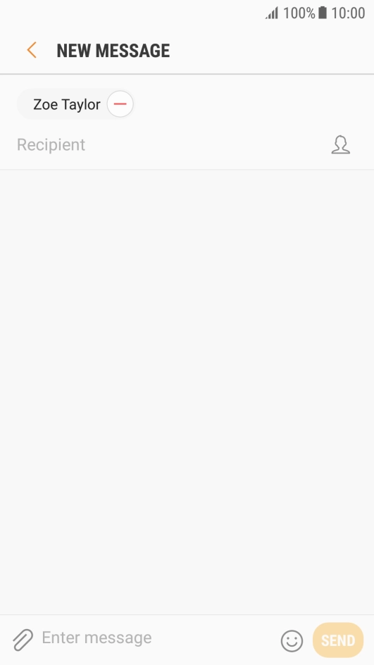 Press the text input field and write the text for your picture message. Press the text input field and write the text for your picture message.
