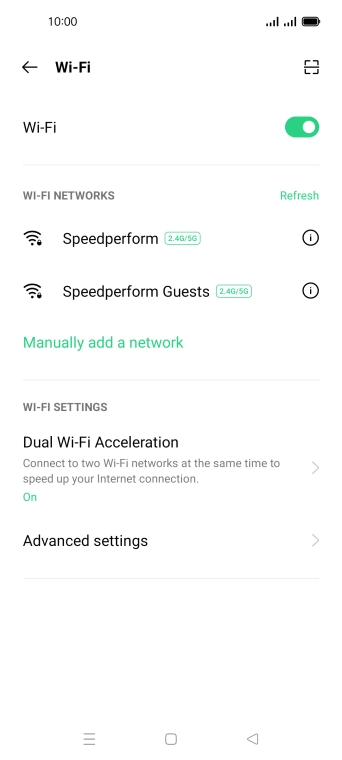 Press Advanced settings. Press Advanced settings.