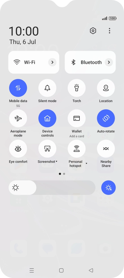 Press the settings icon. Press the settings icon.