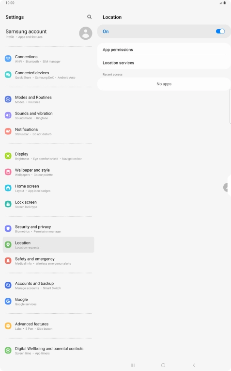 Press App permissions. Press App permissions.