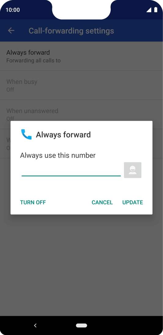 Press TURN OFF. Press TURN OFF.