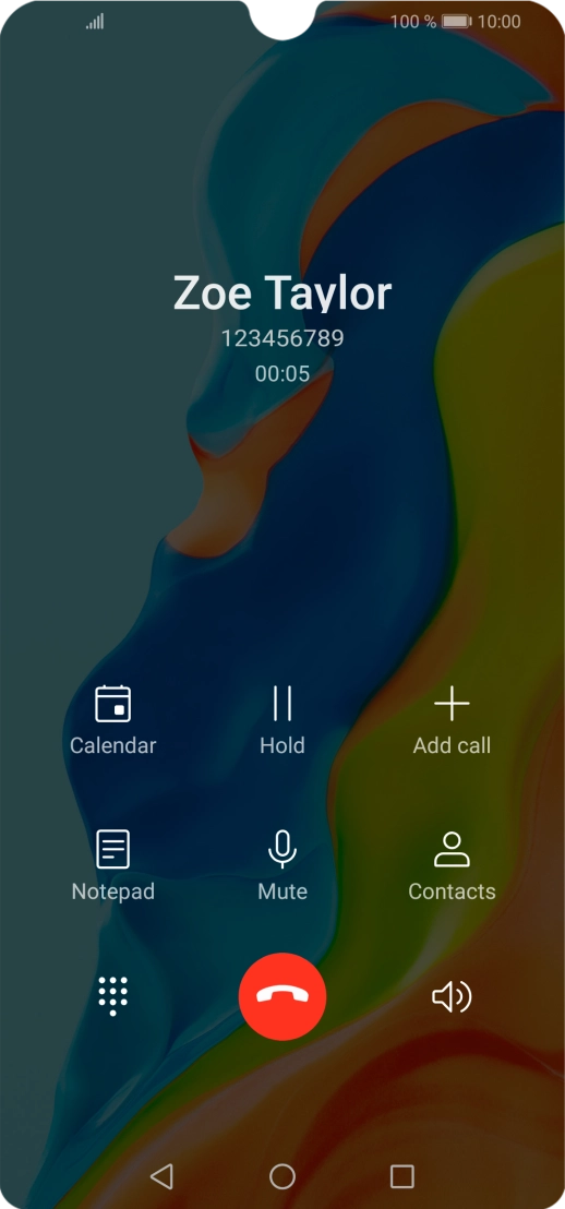 Press the end call icon. Press the end call icon.