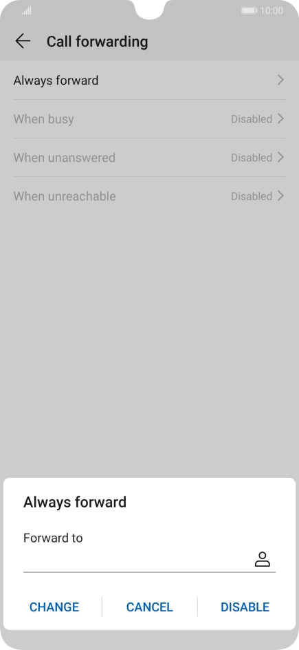 Press DISABLE. Press DISABLE.