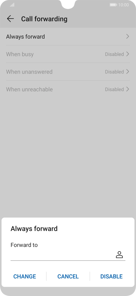 Press DISABLE. Press DISABLE.