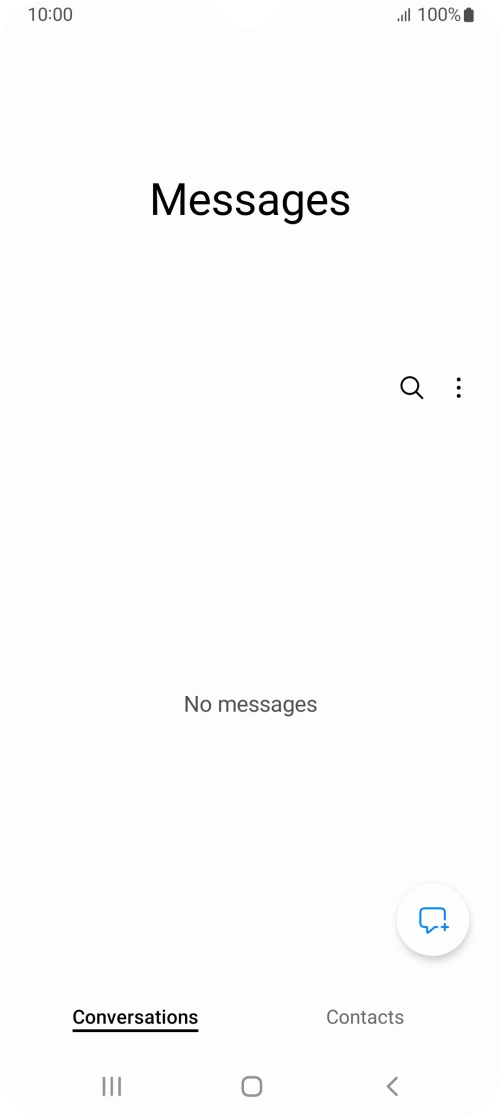 Press the new message icon. Press the new message icon.