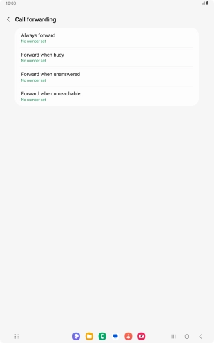 Press the required divert type. Press the required divert type.