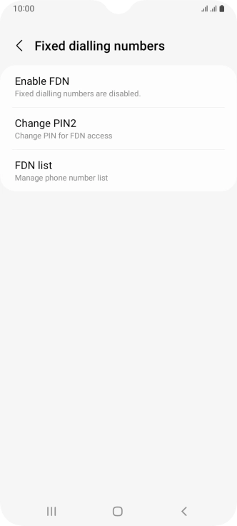 Press Enable FDN. Press Enable FDN.