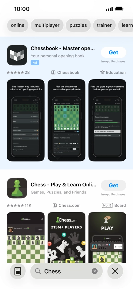 Press the required app. Press the required app.