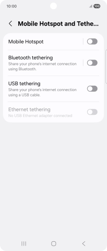 Press Mobile Hotspot. Press Mobile Hotspot.
