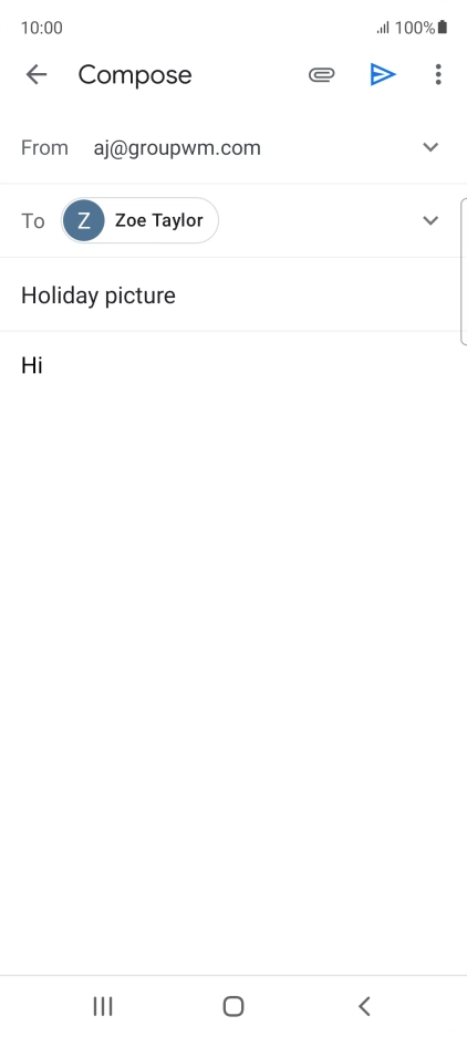 Press the attachment icon. Press the attachment icon.