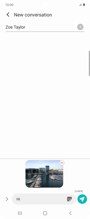 Press the send icon when you've finished your MMS. Press the send icon when you've finished your MMS.