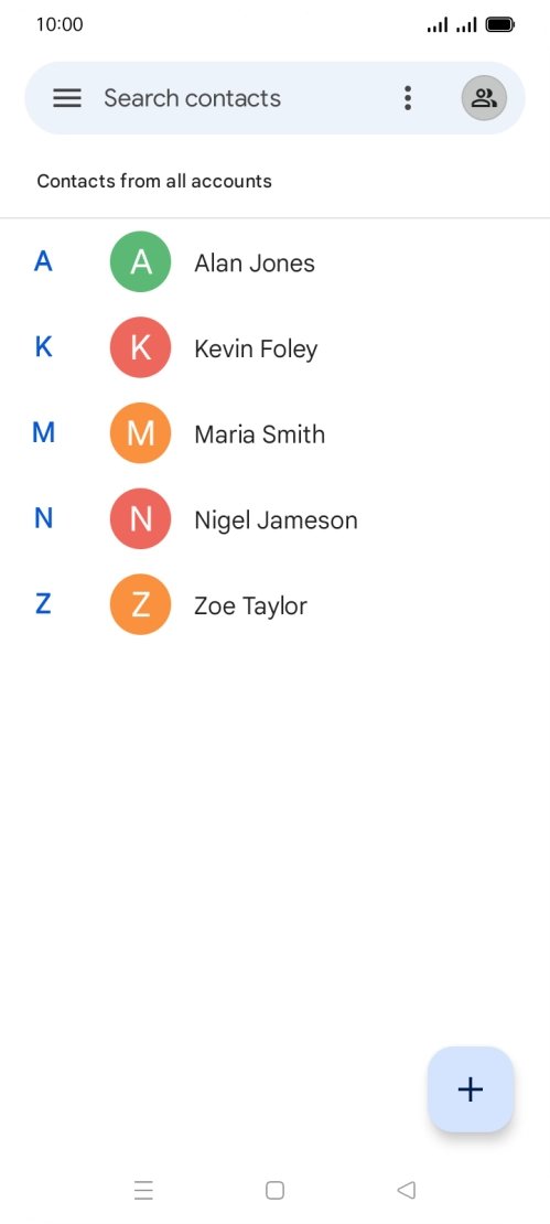 Press the new contact icon. Press the new contact icon.