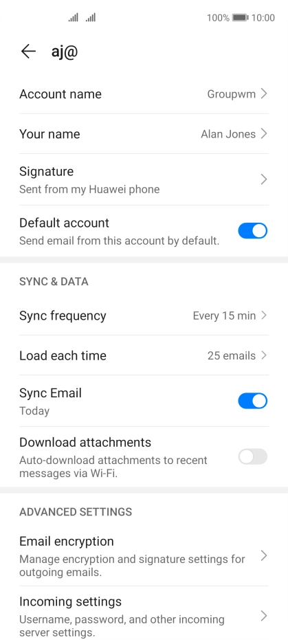 Press Account name and key in the required name. Press Account name and key in the required name.