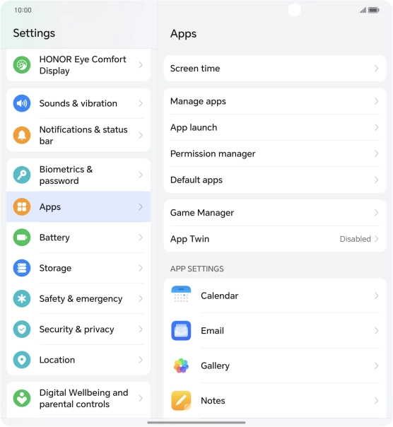 Press Manage apps. Press Manage apps.