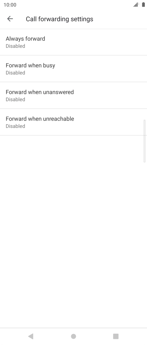 Press the required divert type. Press the required divert type.