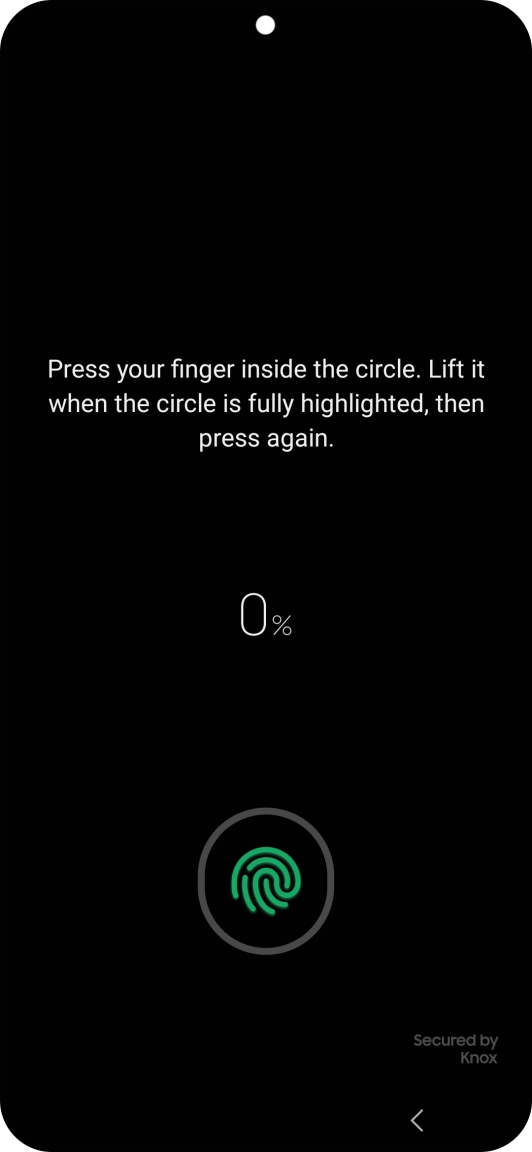 Follow the instructions on the screen to create the phone lock code using your fingerprint. Follow the instructions on the screen to create the phone lock code using your fingerprint.