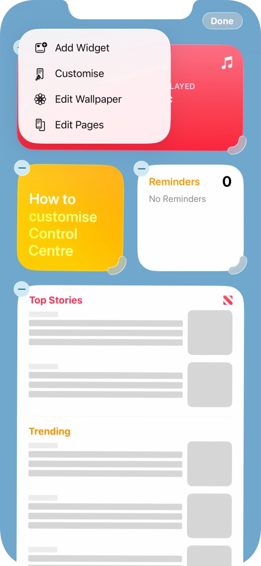Press Add Widget. Press Add Widget.