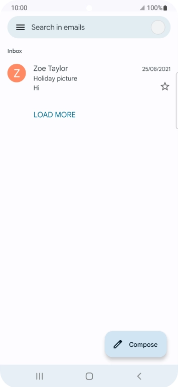 Press the email account icon. Press the email account icon.