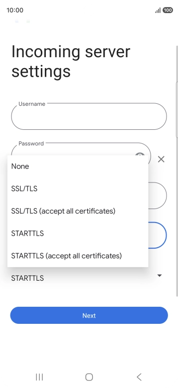 Press SSL/TLS. Press SSL/TLS.