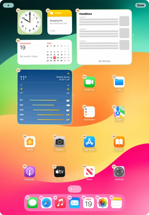 Press the home screen icon. Press the home screen icon.