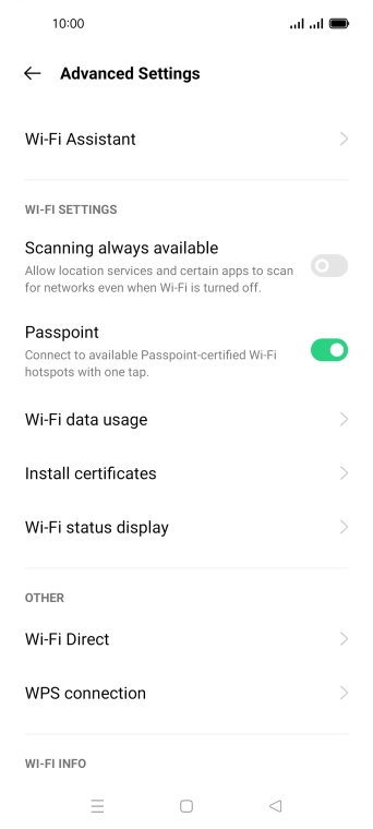 Press Wi-Fi Assistant. Press Wi-Fi Assistant.