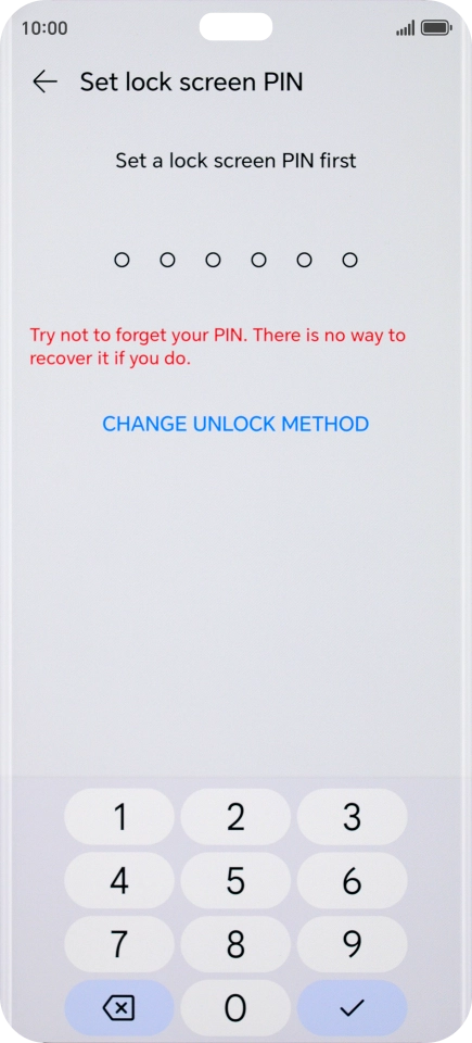 Press CHANGE UNLOCK METHOD. Press CHANGE UNLOCK METHOD.
