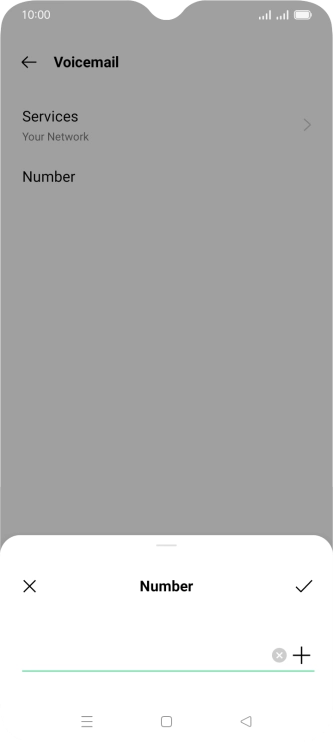 Key in +447953222222 and press the confirm icon. Key in +447953222222 and press the confirm icon.