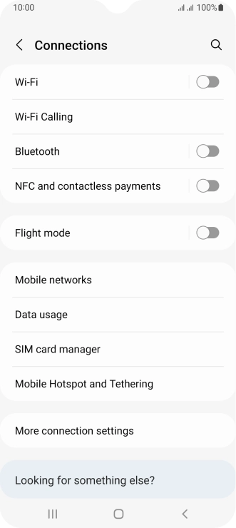 Press Mobile Hotspot and Tethering. Press Mobile Hotspot and Tethering.