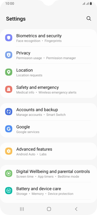 Press Battery and device care. Press Battery and device care.