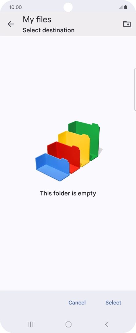 To create a new folder, press the new folder icon and follow the instructions on the screen to create a new folder. To create a new folder, press the new folder icon and follow the instructions on the screen to create a new folder.