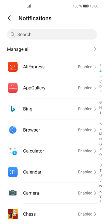 Press the required app. Press the required app.