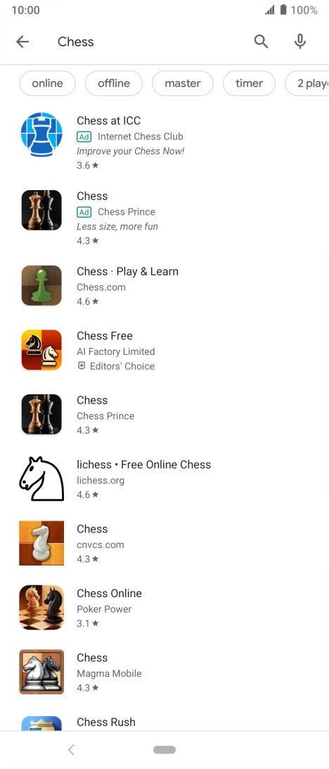 Press the required app. Press the required app.