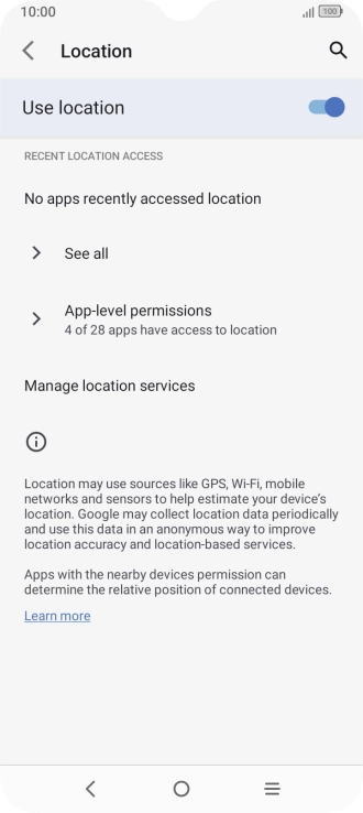 Press App-level permissions. Press App-level permissions.