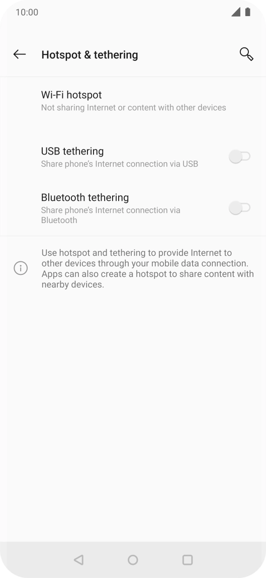 Press Wi-Fi hotspot. Press Wi-Fi hotspot.