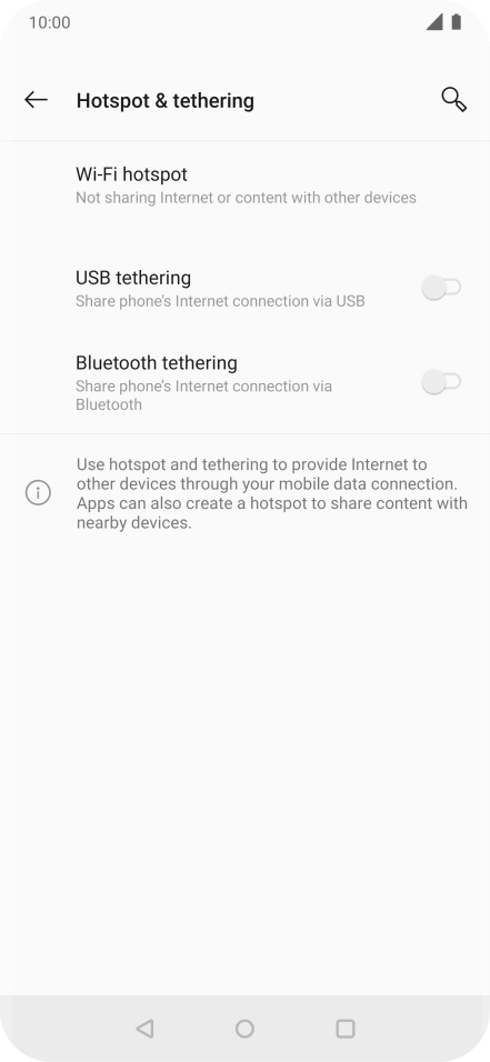 Press Wi-Fi hotspot. Press Wi-Fi hotspot.