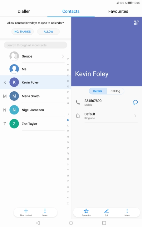 Press New contact. Press New contact.
