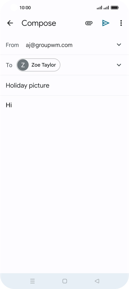 Press the attachment icon. Press the attachment icon.