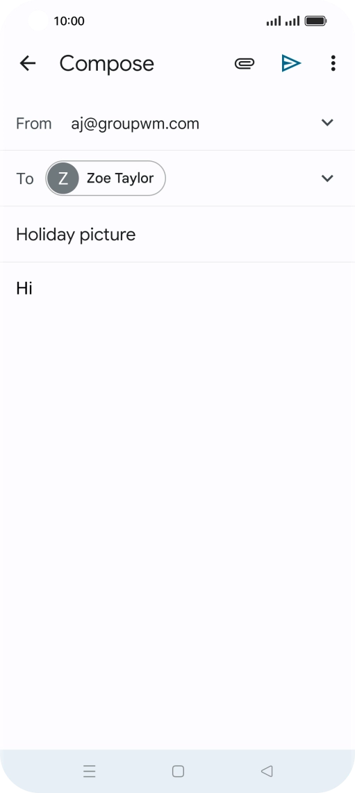Press the attachment icon. Press the attachment icon.