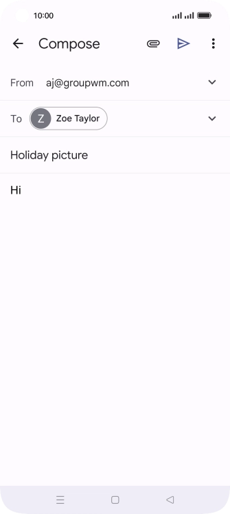 Press the attachment icon. Press the attachment icon.
