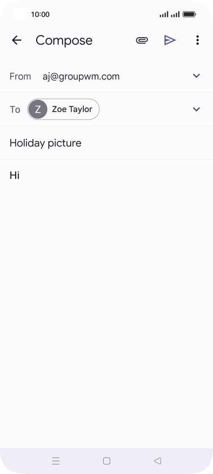 Press the attachment icon. Press the attachment icon.