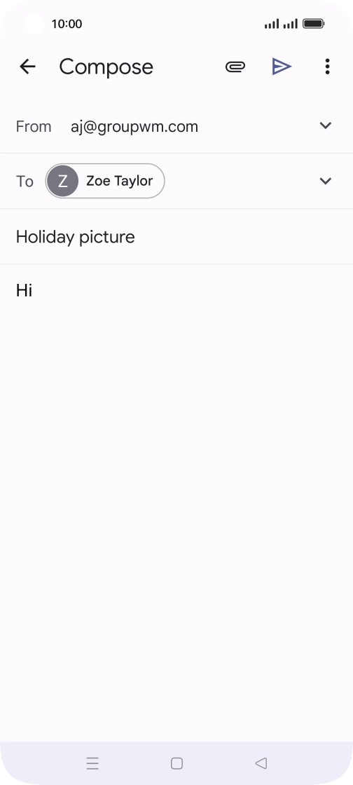 Press the attachment icon. Press the attachment icon.