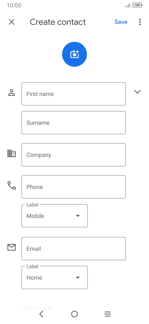 Press First name and key in the first name. Press First name and key in the first name.