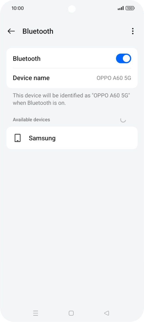 Press the required Bluetooth device and follow the instructions on the screen to pair the device with your phone. Press the required Bluetooth device and follow the instructions on the screen to pair the device with your phone.