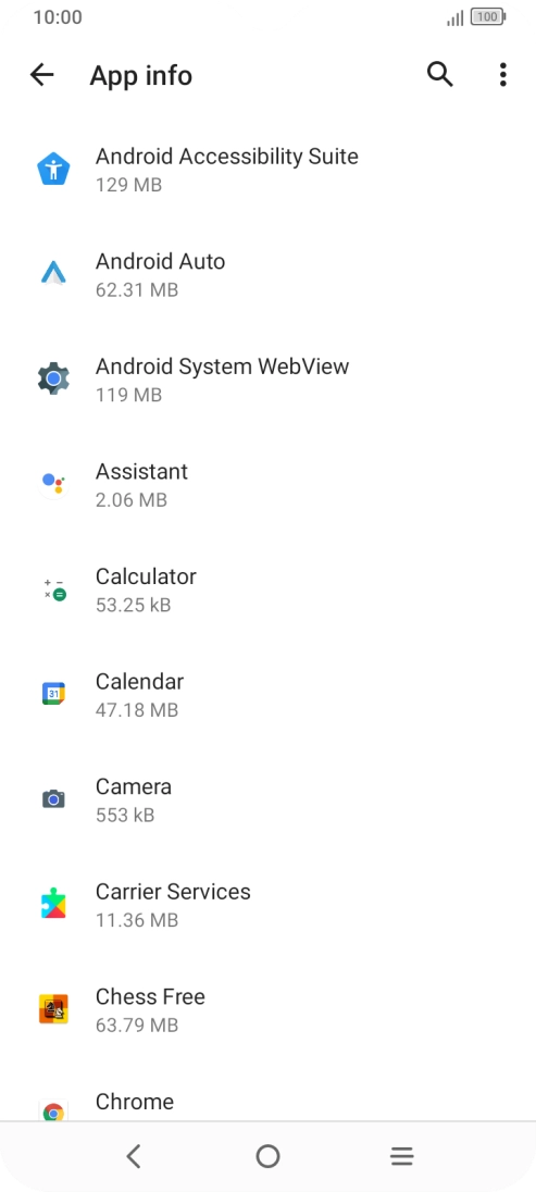 Press the required app. Press the required app.