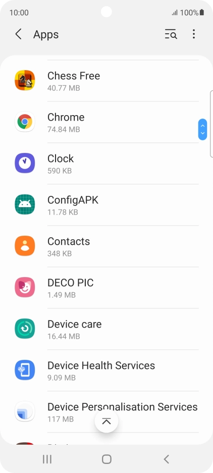 Press the required app. Press the required app.
