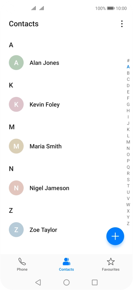 Press the new contact icon. Press the new contact icon.