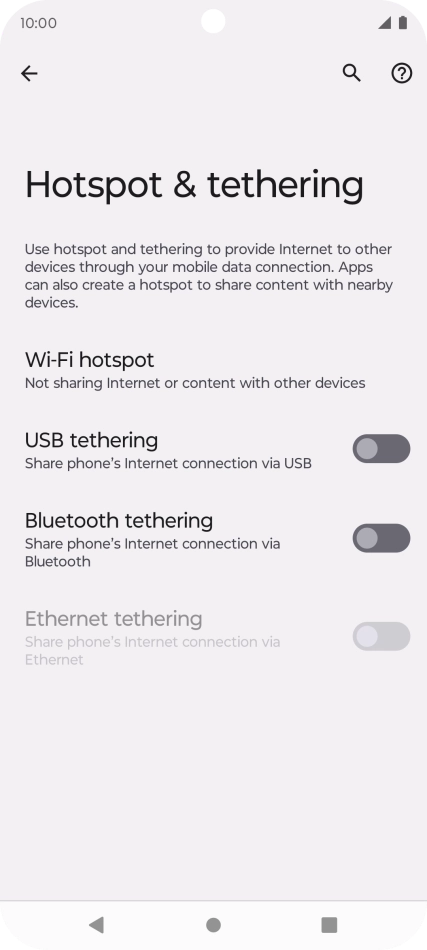 Press Wi-Fi hotspot. Press Wi-Fi hotspot.