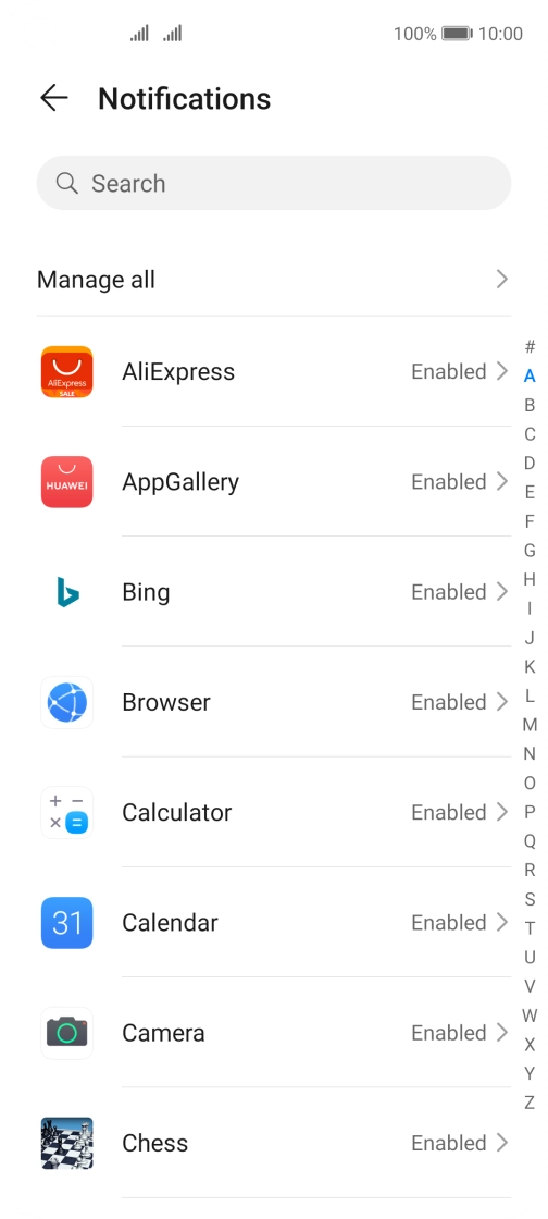 Press the required app. Press the required app.